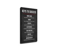 Winning Mindset Keys To Success Poster Inspirational Quotes Wall Art Motivational Achievement Print for Office Bedroom Study Room Gym Decor(Framed,08x12inch(20x30cm))