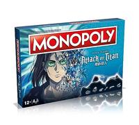 Winning Moves Attack on Titan: El Juego de Mesa de Monopoly 'La última Temporada'. Compre Eren Jaeger, Colossal Titan, Gabi Braun y Yelena y emprenda su Camino hacia el éxito