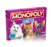 Juego de Mesa Winning Moves Cats Monopoly, Que Incluye 22 de los Lugares Favoritos de Nuestros Gatos para Tomar una Siesta, Incluye fichas Personalizadas e intercambia tu Camino hacia el éxito. De 2