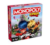 Winning Moves Monopoly Junior Miraculous en francés Juego de mesa 5+ - Juego de mesa para 2 a 6 jugadores - Versión oficial inspirada en Ladybug y gato negro