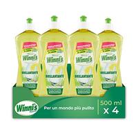 Winni's - Aditivo abrillantador para lavavajillas hipoalergénico, con vinagre natural orgánico, contra residuos, con materias primas de origen vegetal, 500 ml x 4 paquetes