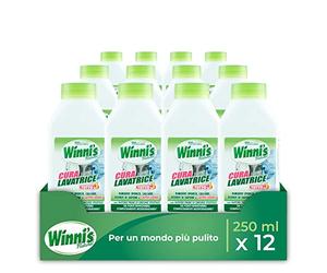 Winni's - Cuidado para lavadora desinfectante, acción limpiadora, antical y antimalos olores, con materias primas de origen vegetal y bio, 250 ml x 12 paquetes