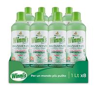 Winni's - Detergente para suelos y superficies hipoalergénico, 320 lavados, fórmula concentrada, fragancia de aloe vera, sin aclarado, materias primas de origen vegetal, 1000 ml x 8 paquetes