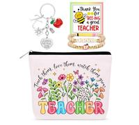 WINOWIMO Bolsas de cosméticos, bolsa de maquillaje, regalos personalizados para profesores, Blanco, K