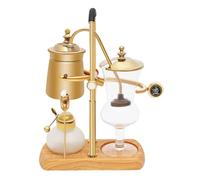 WINPANG Sifón cafetera de cristal de borosilicato con aspecto dorado, diseño manual retro para baristas y entusiastas del café, 400 ml (incluye quemador de alcohol)