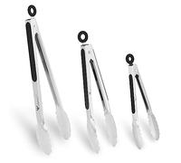 WINPOST Juego de pinzas de cocina de acero inoxidable de 3 a 21 cm, 27 cm y 34 cm, mango antideslizante resistente al calor, ideal para cocinar, ensalada, parrilla y barbacoa (21 cm + 27 cm + 34 cm,