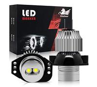 WinPower LED 12W Angel Eyes Kit Sin Errores Anillo halo Faros Luces de posición Blanco xenón 6000K para E90 E91, 2 Pcs