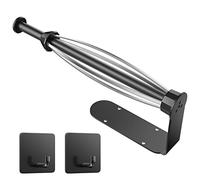 Winproper - Soporte para Toallas de Papel Debajo del Armario con 2 Ganchos, Soporte de Pared operable con una Sola Mano con Efecto de amortiguación, Autoadhesivo o Perforado para Cocina, baño