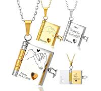 WINSD Collar de Libro Personalizado para Hija Mi Increíble Hija Collar con Libro Se Puede Abrir con 6 Páginas de Información Grabada Personalizado Regalo Mujer Cumpleaños (Estilo-1)
