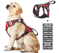 WINSEE Chaleco de servicio para perros sin tirones con 7 parches para perros, arnés reflectante para mascotas con mango acolchado suave y duradero para cachorros, pequeños, medianos, grandes y extra grandes