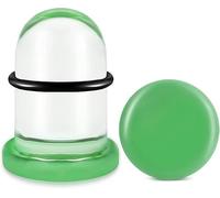 WINSENET Juego de 2 a 4 medidores de oreja de vidrio/piedra, tapones de 3 a 41 mm para medidores de orejas con anillos de goma, kit de estiramiento de oreja de vidrio de una sola llamarada, expansor
