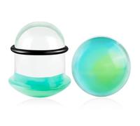 WINSENET Juego de 2 a 4 medidores de oreja de vidrio/piedra, tapones de 3 a 41 mm para medidores de orejas con anillos de goma, kit de estiramiento de oreja de vidrio de una sola llamarada, expansor