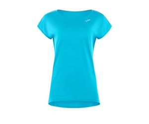 WINSHAPE Camisa de Manga Corta para Mujer, Ultra Ligera, Modal, con Dobladillo Redondeado, Mct013, Estilo de Ajuste Completo, Fitness, Ocio, Deportes, Entrenamiento de Yoga, Azul Celeste, XS