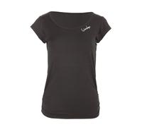 WINSHAPE Camiseta de Manga Corta para Mujer Aet106, Estilo Delgado Fitness, Yoga, Pilates, Negro, XL