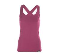 WINSHAPE Camiseta Mujer, Fitness, Ocio, Deporte, Corte Entallado, Cross Back Top Wvr25 Tirantes, Ropa Deportiva, Rojo (Berry-Love), Extra-Large