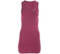 WINSHAPE Damen Fitness Freizeit Longtop Wtr15 mit Seitlicher Raffung, Slim Style Camiseta de Tirantes Anchos, Mujer, Berry/Love, Medium