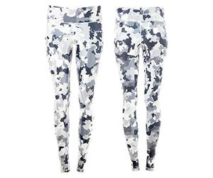 WINSHAPE Damen Functional Power Shape Tights Leggings AEL102, Print, Slim Style, Fitness Freizeit Sport Yoga Workout, Mujer, Camo Blanco, Extra-Large