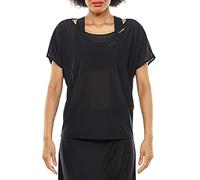 WINSHAPE Damen Kurzes, Leicht Transparentes Mesh-Dance Top Dt108 Camiseta, Negro, Medium para Mujer