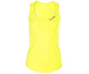 WINSHAPE Damen Super leichtes Functional Tanktop AET104, Slim Style Fitness Yoga Pilates Camiseta de Tirantes, Mujer, Amarillo neón, Extra-Small