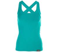 WINSHAPE Fitness Freizeit Sport Essential Slim Fit Cross Back Camiseta de Tirantes, Mujer, Ocean/Grün, Extra-Small