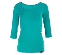 WINSHAPE Fitness Yoga Pilates Camisa de Manga 3/4, Mujer, Océano/Grün, S
