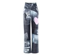 Winshape Pantalón 'CUL105C' gris denim / gris oscuro / rosa 34 EUR