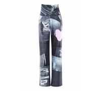 Winshape Pantalón deportivo 'CUL101C' gris / gris denim / rosa / blanco S gris / gris denim / rosa / blanco