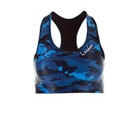 WINSHAPE SB101 - Sujetador Deportivo Funcional para Mujer, diseño de Camuflaje, Color Azul