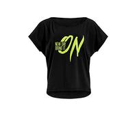 WINSHAPE Winshape Damen Ultra Leichtes Modal-kurzarmshirt Mct002 Mit Neon Gelbem „New Day Bring It On” Glitzer-Aufdruck Camiseta Mujer (Pack de 1)