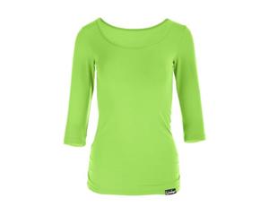 Winshape WS4 - Camiseta para Mujer con Mangas de 3/4 Yoga, Pilates, Mujer, Color Verde Manzana, tamaño Extra-Small