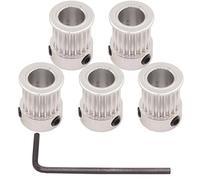 WINSINN Rueda síncrona de aluminio 2GT GT2, 20 dientes, orificio de 8 mm, polea de 20T para impresora 3D ancho 10 mm correa dentada - RepRap Bowden Prusa I3 Mendel Makerbot Kossel Delta (5 unidades)