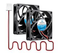 WINSINN Ventilador CC de 70 mm, 12 V, 7015, rodamiento de bolas dual, refrigeración sin escobillas, 70 x 15 mm, 2 pines (paquete de 2 unidades)
