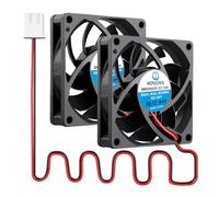 WINSINN Ventilador CC de 70 mm 24 V 7015 con rodamiento de bolas dual, refrigeración sin escobillas, 70 x 15 mm, 2 pines (paquete de 2 unidades)