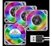 WINSINN Ventilador USB LED de color de 30 mm, 5 V, rodamiento hidráulico sin escobillas 3010, 30 x 10 mm, alta velocidad (paquete de 4 unidades)