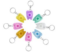 WINSIUUU - Llavero portátil de hilo dental, 8 unidades, para limpieza de dientes dentales, diseño de línea plana, rollo de hilo dental, limpieza bucal, higiene, 15 m de longitud, color aleatorio