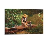 Winslow Homer Great Works of Art The Whittling Boy Póster Arte Lienzo Decoración Fotografía Hogar Decoración Moderna 24 x 36 pulgadas (60 x 90 cm)