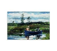 Winslow Homer - Póster decorativo de la obra maestra del barco azul, obras de arte impresas para pared, lienzo para regalo, decoración del hogar, 40 x 60 cm