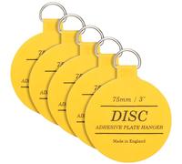WINSOME Perchas de placa de disco para paredes, soporte invisible fuerte autoadhesivo para colgar cuadros, soporte para placa de pared, disco colgante de placa (75 mm (paquete de 5), amarillo (90526)