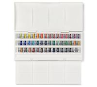 Winsor and Newton. Acuarela Cotman, set de estudio, 45 medias sartenes y 1 pincel redondo para acuarela Cotman