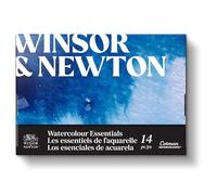 Winsor & Newton 0390708 Acuarela Cotman - Estuche de 10x5ml Los esenciales de acuarela (incluye 2 Pinceles, Bloc, Paleta)