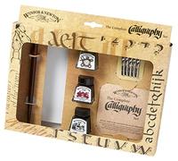 Winsor & Newton Tinta para Dibujo Drawing Ink- Set para caligrafía, Set completo 3 tintas de 14ml, 5 plumas, 1 porta plumas, 1 bloc y 1 folleto