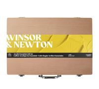Winsor & Newton 2190614 Galeria Pintura Acrílica, Estuche de Madera 8x60ml Cofre Acrílico Esenciales (incluye 2 Pinceles, 2 Barnices, Cuchillo, Paño)