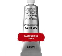 Winsor & Newton acrílico profesional Artist's - tubo de pintura acrílica de 60ml, color rojo cadmio oscuro