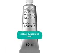 Winsor & Newton acrílico profesional Artist's - tubo de pintura acrílica de 60ml, color turquesa cobalto claro