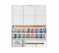 Winsor & Newton – Caja de acuarela Cotman Sketcher Deluxe – 16 medio godets, colores surtidos
