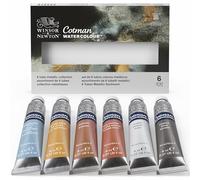 Winsor & Newton acuarela Cotman Metallics - Set de 6 tubos de 8ml colores metálicos , acuarela metálica, acuarela metálica