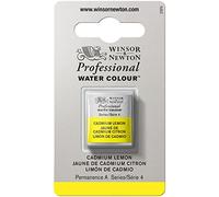 Winsor & Newton Acuarela Profesional - Pintura de Acuarela, Alta Luminosidad, Resistente a la Luz, Calidad de Archivo, 1/2 Godet, Color Amarillo De Cadmio Limón ROW