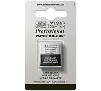 Winsor & Newton Acuarela Profesional - Pintura de Acuarela, Alta Luminosidad, Resistente a la Luz, Calidad de Archivo, 1/2 Godet, Color Negro De Marte