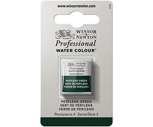 Winsor & Newton Acuarela Profesional - Pintura de Acuarela, Alta Luminosidad, Resistente a la Luz, Calidad de Archivo, 1/2 Godet, Color Verde De Perileno