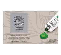 Winsor & Newton Designers Gouache- Set Surtido Colores Primarios gouache profesional de 6 tubos de 14ml, colores primarios, para diseño, ilustración, artes gráficas